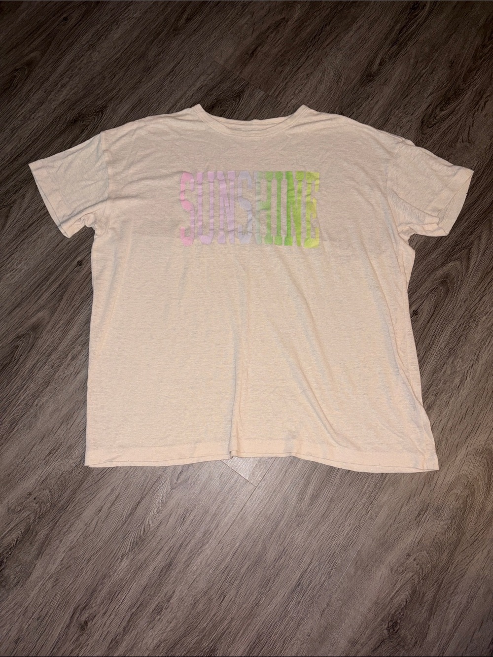 aerie Oversized Pastel 'Sunshine' Sheer Lightweight Short Sleeve Tee